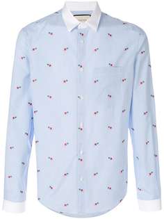 Gucci рубашка Duke из ткани филькупе с сердцами