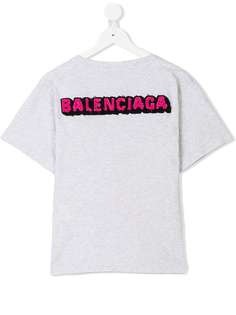 Balenciaga Kids футболка с вышитым логотипом