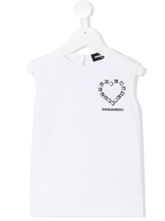 Dsquared2 Kids футболка с сердцем из заклепок