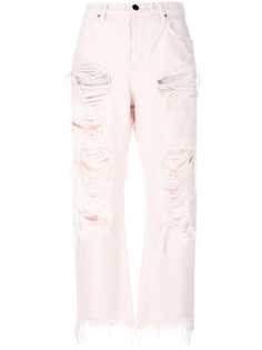 Alexander Wang состаренные джинсы Rival W