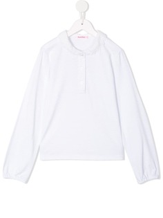 Familiar collared button front sweatshirt