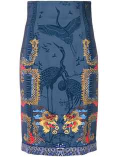 Versace Collection юбка с завышенной талией и вышивкой