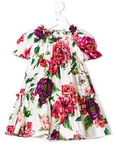 Dolce & Gabbana Kids платье с цветочным принтом и сборками