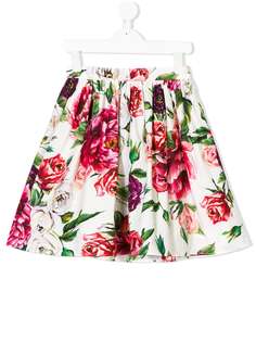 Dolce & Gabbana Kids пышная юбка с цветочным принтом