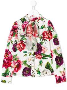 Dolce & Gabbana Kids блузка с принтом пионов