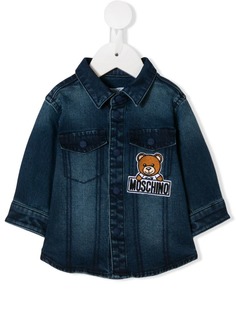 Moschino Kids джинсовая рубашка с вышивкой логотипа