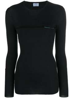 Prada трикотажная блузка в рубчик