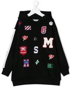 Msgm Kids толстовка с капюшоном и аппликациями