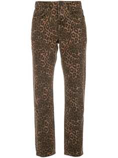 Alexander Wang укороченные джинсы с леопардовым принтом