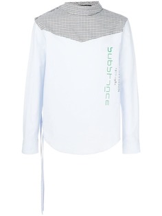 Raf Simons рубашка с контрастной клетчатой кокеткой