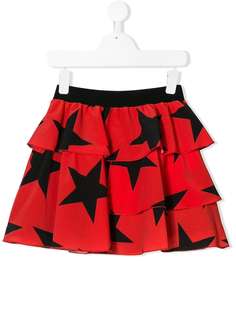 Msgm Kids многослойная юбка с принтом звезд