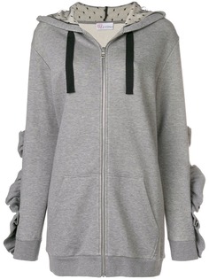 Red Valentino толстовка с капюшоном и оборками на рукавах