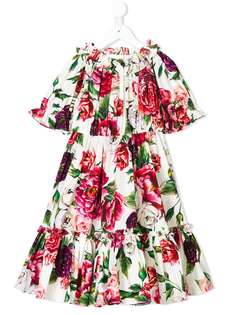 Dolce & Gabbana Kids платье сборного дизайна с цветочным принтом