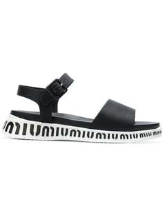 Miu Miu flat logo sole sandals