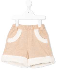 Familiar faux shearling trim shorts