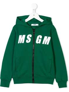 Msgm Kids толстовка с капюшоном и принтом логотипа