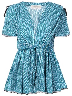 Carolina Herrera топ с расклешенным подолом и узором