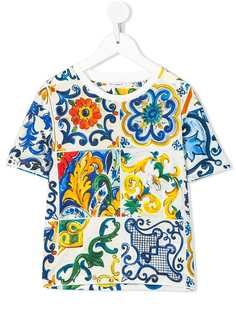 Dolce & Gabbana Kids футболка с принтом Majolica