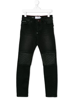 Philipp Plein Junior джинсы с фактурными панелями на коленях