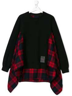 Dsquared2 Kids plaid insert swing sweatshirt