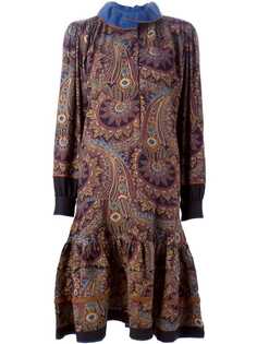 Kenzo Vintage платье с узором пейсли и расклешенным подолом