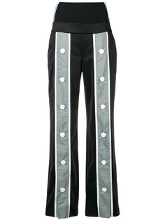 No Ka Oi button detail striped trousers