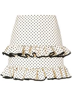 Valentino юбка с оборкой в горох