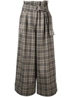 Adam Lippes plaid wide-leg trousers