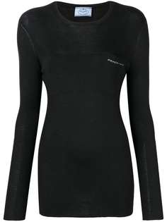 Prada трикотажный топ с логотипом