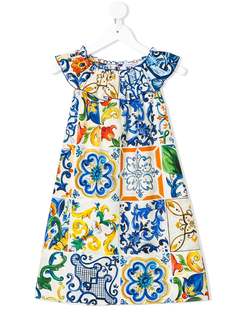 Dolce & Gabbana Kids платье с принтом Majolica