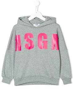 Msgm Kids толстовка с капюшоном и принтом логотипа