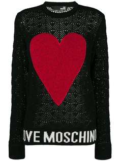 Love Moschino джемпер с контрастным сердцем