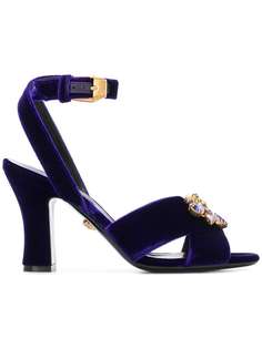Versace crystal Medusa velvet sandals