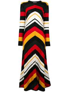 MSGM платье макси с узором шеврон