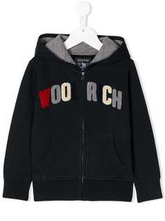 Woolrich Kids logo patch zip hoodie