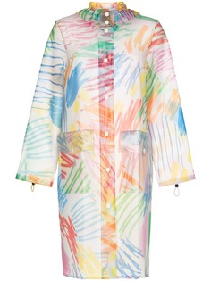 Mira Mikati плащ с капюшоном и принтом мазков кисти
