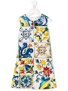 Dolce & Gabbana Kids платье с принтом Majolica