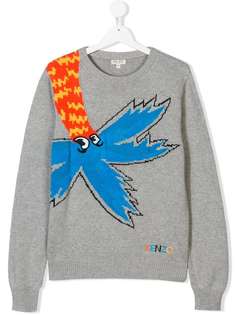 Kenzo Kids трикотажный свитер с изображением пальмы