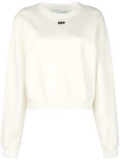 Off-White свитер с пушистым логотипом
