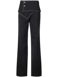 Derek Lam High-Waisted Flare Trouser with Foldover Waist