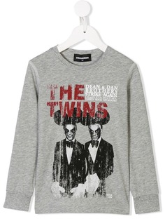 Dsquared2 Kids топ с длинными рукавами и принтом дизайнеров