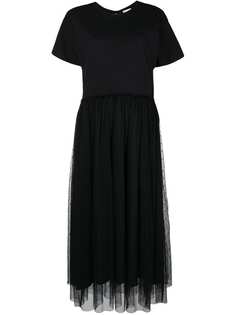 Red Valentino платье миди со вставкой из тюля