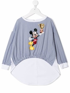 Monnalisa рубашка в полоску Mickey Mouse