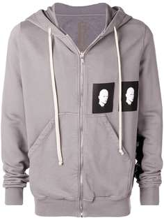 Rick Owens DRKSHDW толстовка на молнии с капюшоном с нашивкой