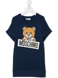 Moschino Kids платье-толстовка с принтом медведя с логотипом