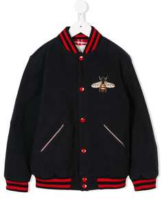 Gucci Kids куртка-бомбер с вышивкой