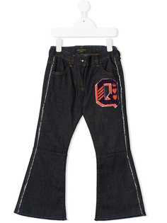 Dolce & Gabbana Kids расклешенные джинсы с вышивкой
