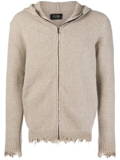 Overcome zipped distressed sweater