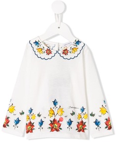 Dolce & Gabbana Kids топ с длинными рукавами и цветочным принтом
