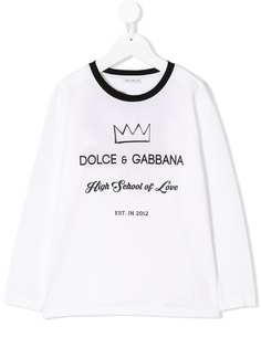 Dolce & Gabbana Kids футболка с принтом и длинными рукавами